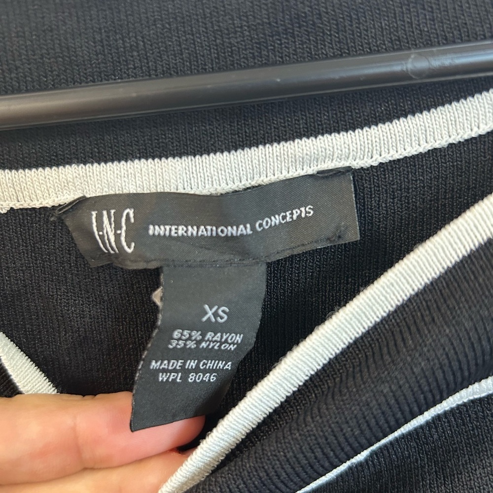 INC International Concepts Black Dress with White Accents - Picture 2 of 2